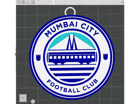 ISL Mumbai City FC keychain badge color printable and renderable Modelo de Impressão 3D