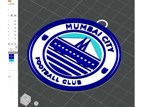 ISL Mumbai City FC keychain badge color printable and renderable Modelo de Impressão 3D