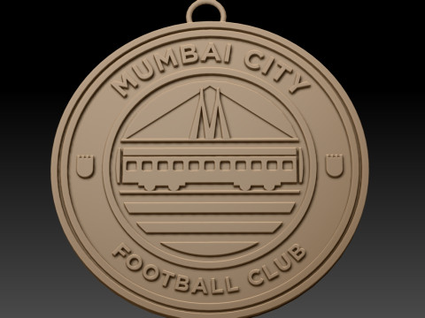 ISL Mumbai City FC keychain badge color printable and renderable Modelo de Impressão 3D