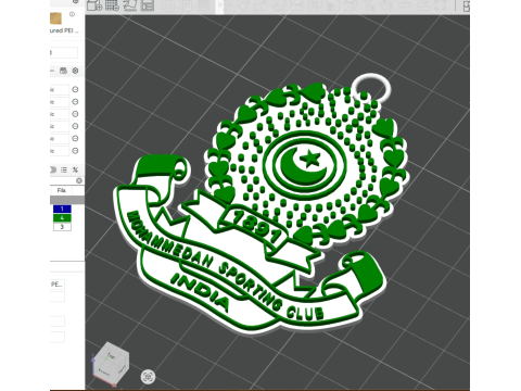 आईएसएल मोहम्मडन एससी किचेन बैज रंग मुद्रण योग्य और प्रस्तुत करने योग्य 3D प्रिंट मॉडल