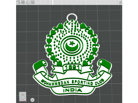 आईएसएल मोहम्मडन एससी किचेन बैज रंग मुद्रण योग्य और प्रस्तुत करने योग्य 3D प्रिंट मॉडल