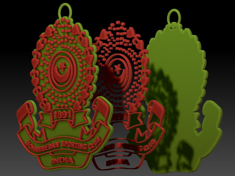 आईएसएल मोहम्मडन एससी किचेन बैज रंग मुद्रण योग्य और प्रस्तुत करने योग्य 3D प्रिंट मॉडल