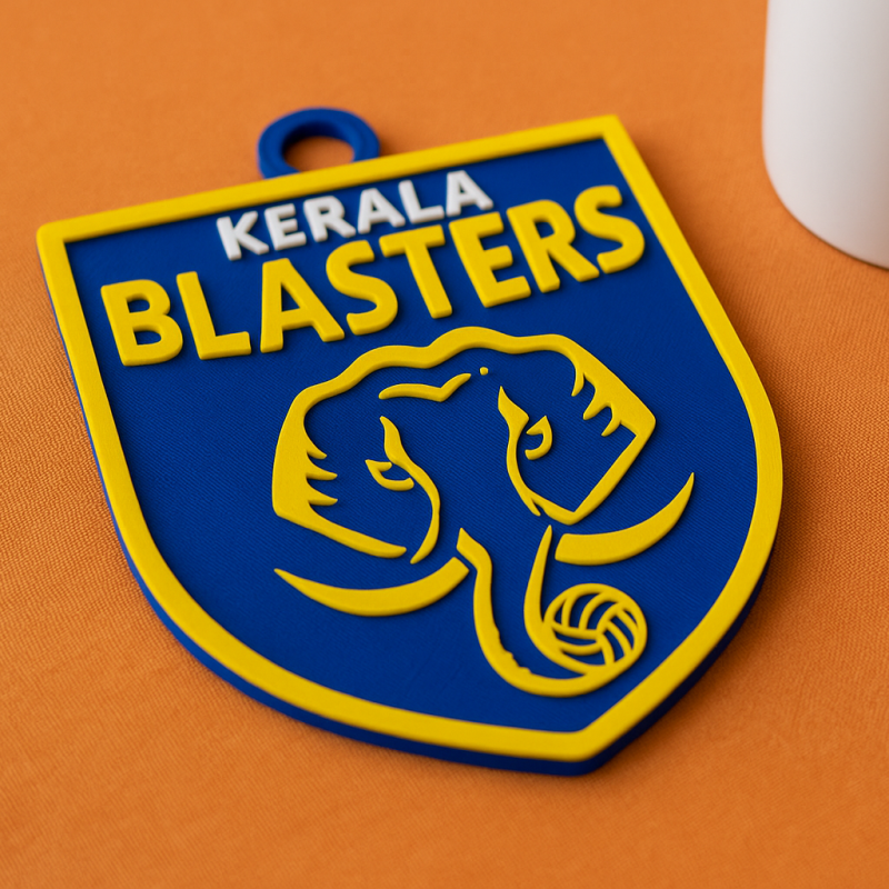 ISL Kerala Blasters FC keychain badge color printable and renderable Model do druku 3D .c4d .max .obj .3ds .fbx .stl .blend