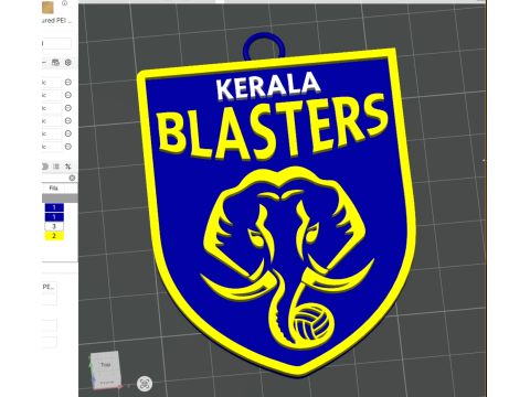 ISL Kerala Blasters FC keychain badge color printable and renderable Model do druku 3D