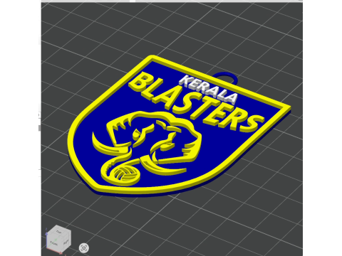 ISL Kerala Blasters FC keychain badge color printable and renderable Model do druku 3D