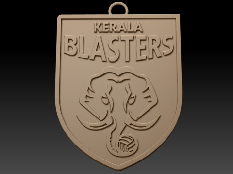 ISL Kerala Blasters FC keychain badge color printable and renderable Model do druku 3D
