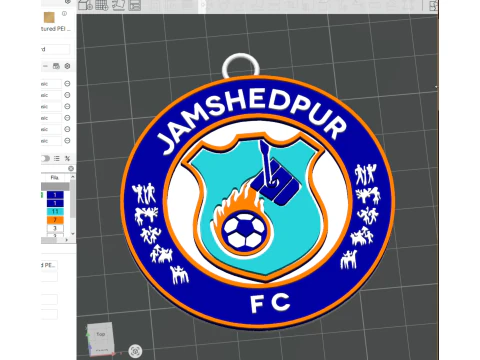 ISL Jamshedpur FC keychain badge color printable and renderable 3D Print Model