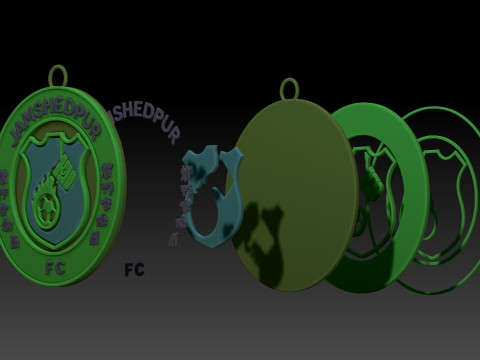 ISL Jamshedpur FC keychain badge color printable and renderable Modelo de impresión 3D