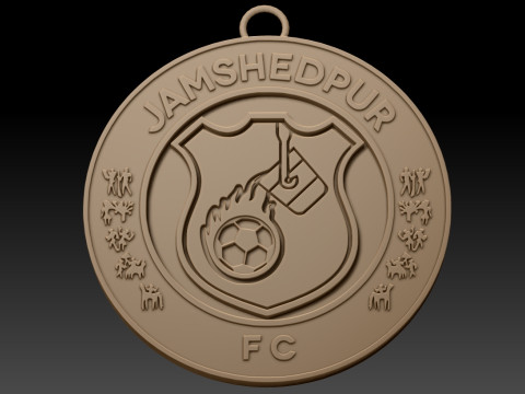 ISL Jamshedpur FC keychain badge color printable and renderable Modelo de impresión 3D