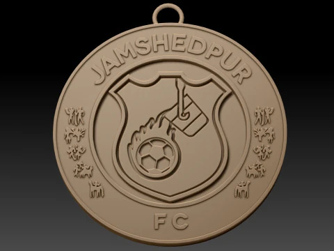 ISL Jamshedpur FC keychain badge color printable and renderable 3D Print Model