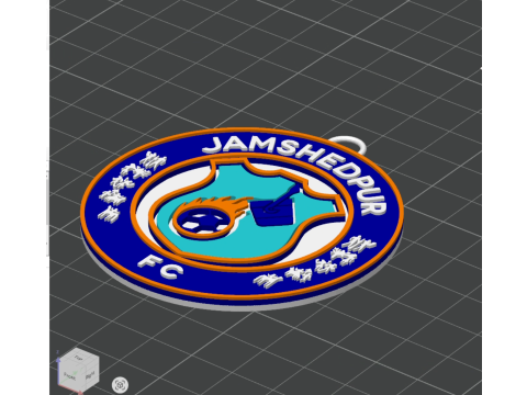 ISL Jamshedpur FC keychain badge color printable and renderable Modelo de impresión 3D