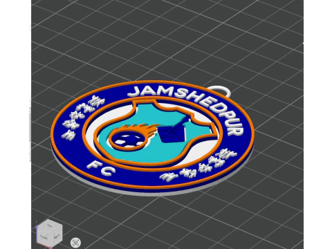 ISL Jamshedpur FC keychain badge color printable and renderable 3D Print Model