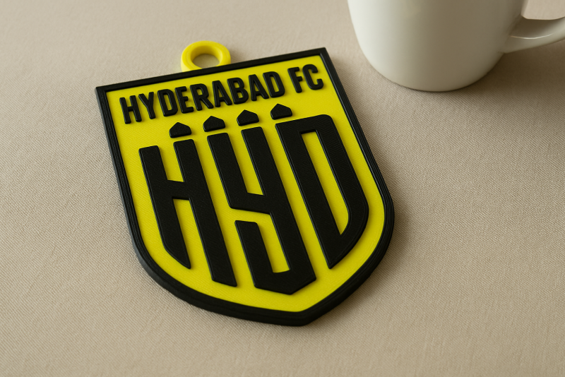 ISL Hyderabad FC Schlüsselanhänger-Abzeichen in Farbe zum Ausdrucken und Rendern 3D Druckmodell .c4d .max .obj .3ds .fbx .stl .blend