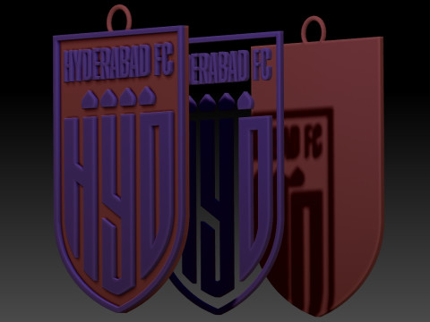 ISL Hyderabad FC Schlüsselanhänger-Abzeichen in Farbe zum Ausdrucken und Rendern 3D Druckmodell