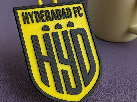 ISL Hyderabad FC Schlüsselanhänger-Abzeichen in Farbe zum Ausdrucken und Rendern 3D Druckmodell