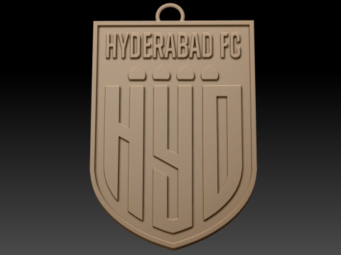 ISL Hyderabad FC Schlüsselanhänger-Abzeichen in Farbe zum Ausdrucken und Rendern 3D Druckmodell