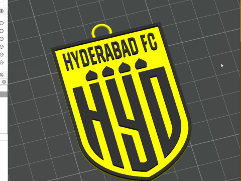 ISL Hyderabad FC Schlüsselanhänger-Abzeichen in Farbe zum Ausdrucken und Rendern 3D Druckmodell