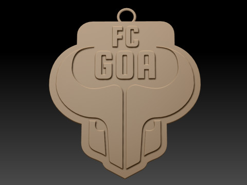 ISL FC Goa keychain badge color printable and renderable Modelo de Impressão 3D