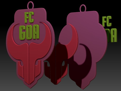 ISL FC Goa keychain badge color printable and renderable Modelo de Impressão 3D