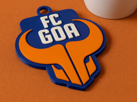 ISL FC Goa keychain badge color printable and renderable Modelo de Impressão 3D