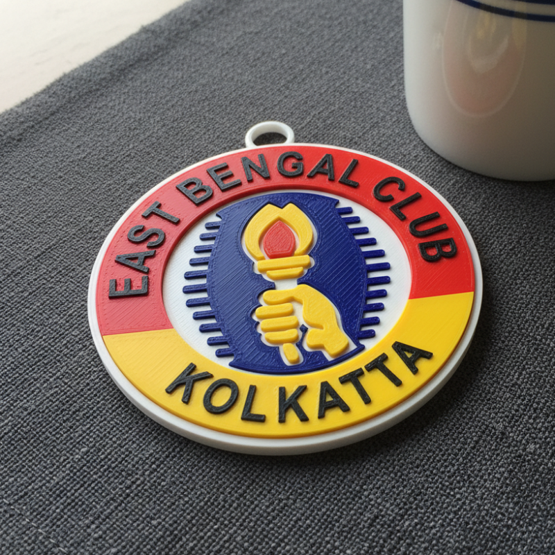 ISL East Bengal FC keychain badge color printable and renderable 3D Druckmodell .c4d .max .obj .3ds .fbx .stl .blend