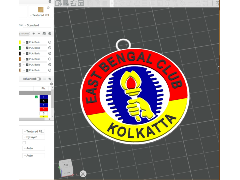 ISL East Bengal FC keychain badge color printable and renderable 3D Druckmodell