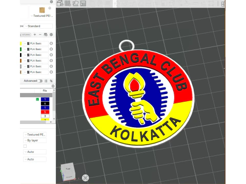 ISL East Bengal FC keychain badge color printable and renderable 3D Print Model