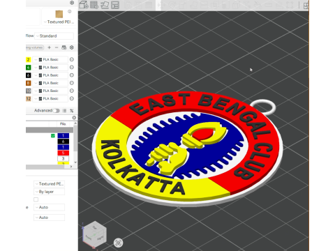 ISL East Bengal FC keychain badge color printable and renderable 3D Druckmodell