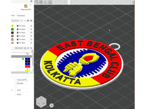 ISL East Bengal FC keychain badge color printable and renderable 3D Print Model
