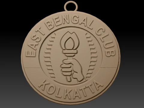 ISL East Bengal FC keychain badge color printable and renderable 3D Print Model
