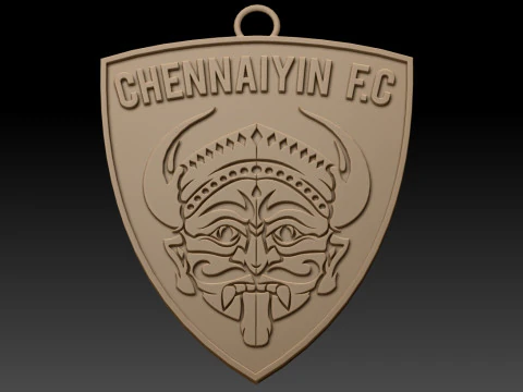 ISL Chennaiyin FC keychain badge color printable and renderable 3D Print Model