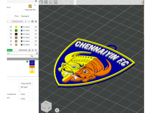 ISL Chennaiyin FC keychain badge color printable and renderable 3D Print Model