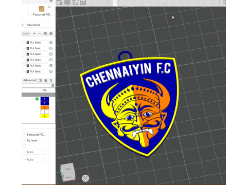 ISL Chennaiyin FC keychain badge color printable and renderable 3D printmodel