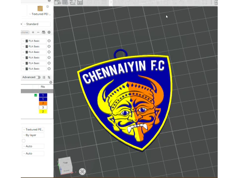 ISL Chennaiyin FC keychain badge color printable and renderable 3D Print Model