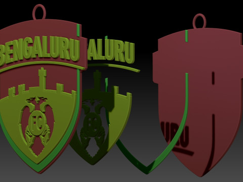 ISL Bengaluru FC keychain badge color printable and renderablee Modelo de Impressão 3D