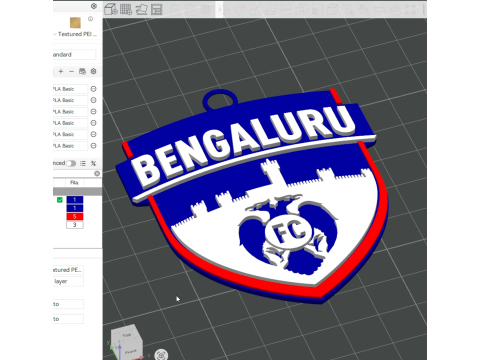 ISL Bengaluru FC keychain badge color printable and renderablee Modelo de Impressão 3D