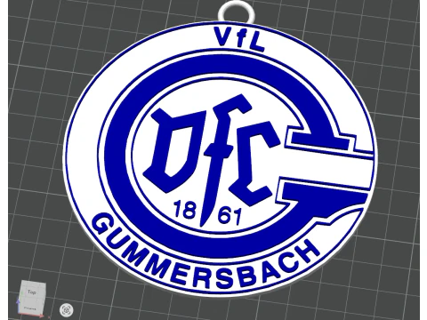 HBL VfL Gummersbach Stuttgar keychain badge color printable and renderable 3D Print Model
