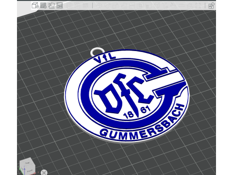 HBL VfL Gummersbach Stuttgar keychain badge color printable and renderable 3D Print Model