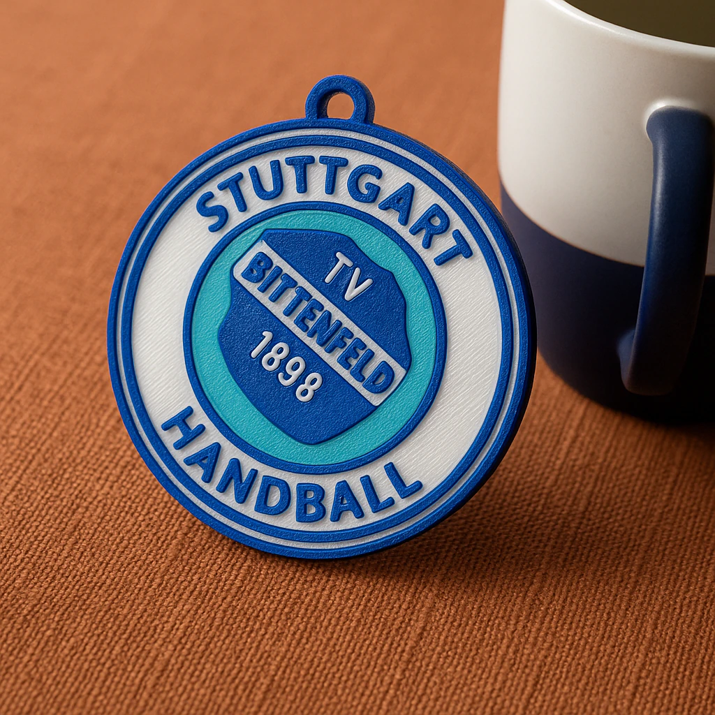 HBL TVB 1898 Stuttgar keychain badge color printable and renderable 3D Print Model .c4d .max .obj .3ds .fbx .stl .blend 