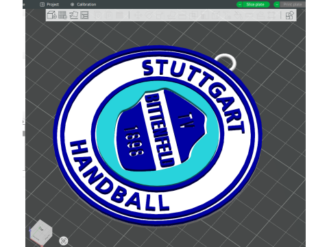 HBL TVB 1898 Stuttgar keychain badge color printable and renderable 3D Принт Модель