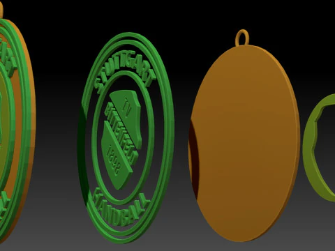 HBL TVB 1898 Stuttgar keychain badge color printable and renderable 3D Print Model