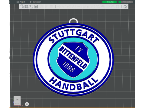 HBL TVB 1898 Stuttgar keychain badge color printable and renderable 3D Принт Модель