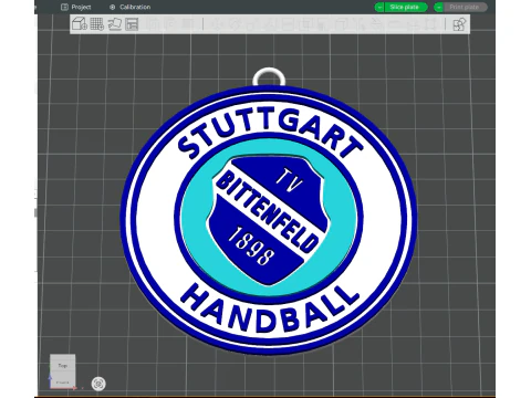 HBL TVB 1898 Stuttgar keychain badge color printable and renderable 3D Print Model