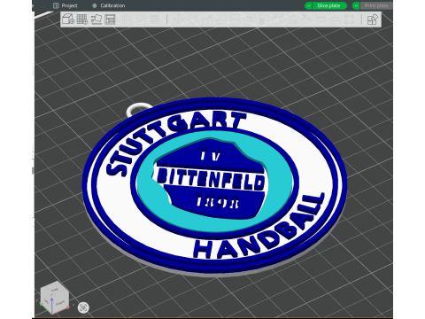 HBL TVB 1898 Stuttgar keychain badge color printable and renderable 3D Принт Модель