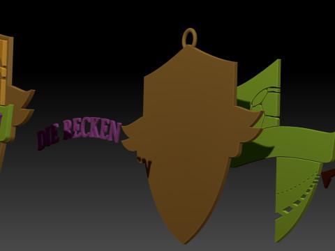 HBL ffTSV Hannover-Burg keychain badge color printable and renderable 3D Принт Модель