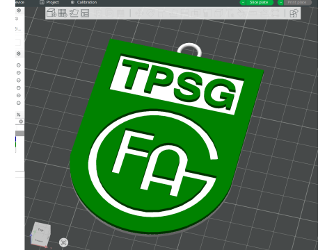 HBL TPSG Frisch Auf G keychain badge color printable and renderable Modelo de impresión 3D
