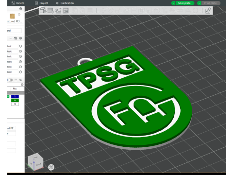 HBL TPSG Frisch Auf G keychain badge color printable and renderable Modelo de impresión 3D