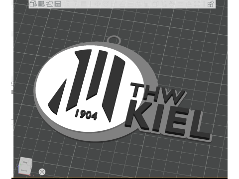 HBL THW Kiel keychain badge color printable and renderable Modelo de Impressão 3D