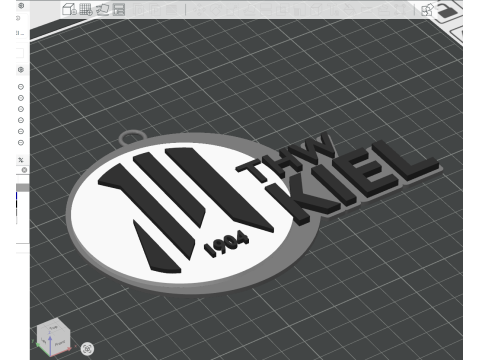 HBL THW Kiel keychain badge color printable and renderable Modelo de Impressão 3D