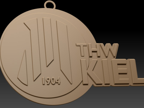 HBL THW Kiel keychain badge color printable and renderable Modelo de Impressão 3D